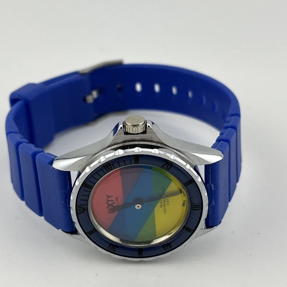 Vintage 1986 Le Jour Sea Line Sixty Color Wheel Watch Blue Band-For Parts/Repair